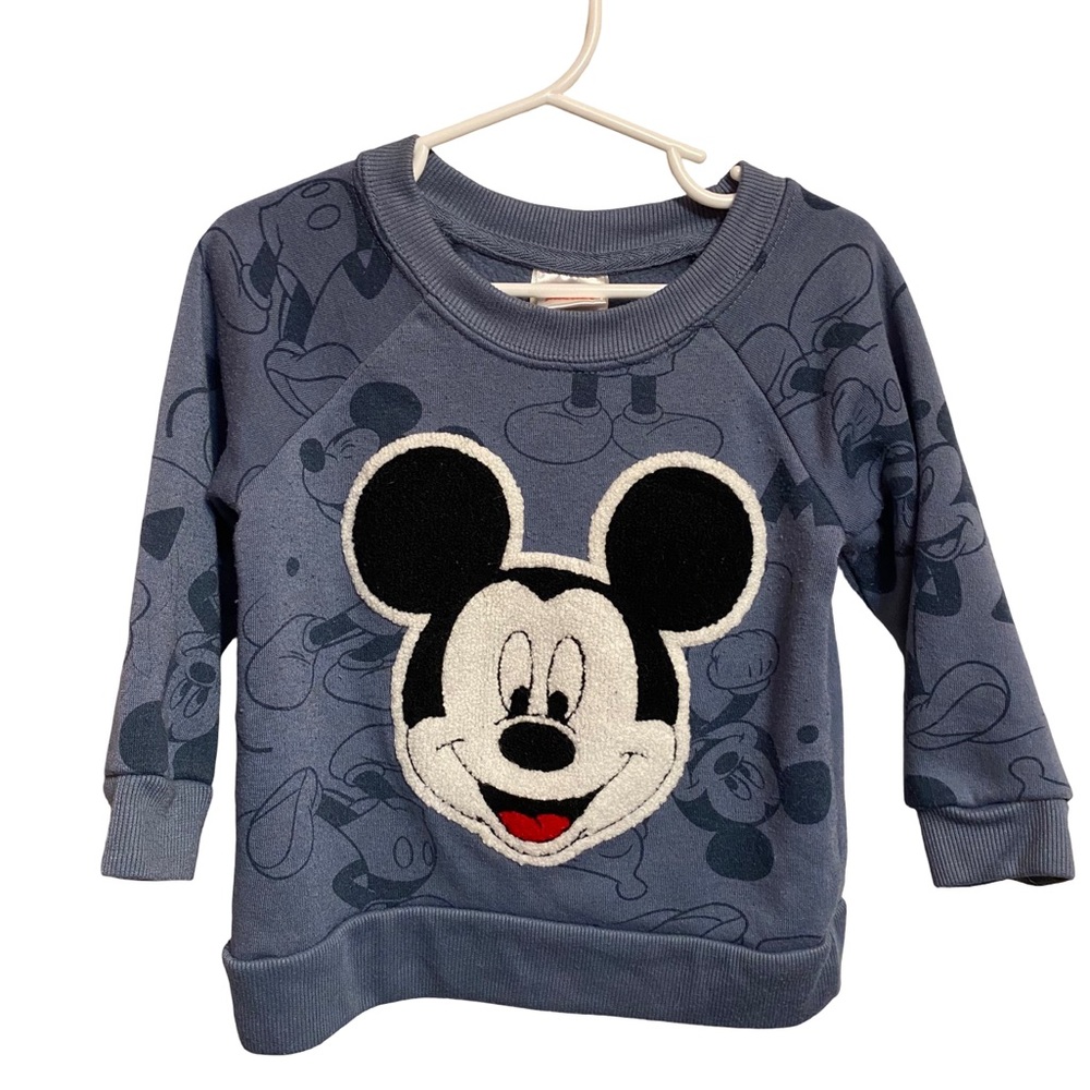 Disney Junior Toddler Crewneck Sweatshirt All Over Mickey Mouse Print Size 2T